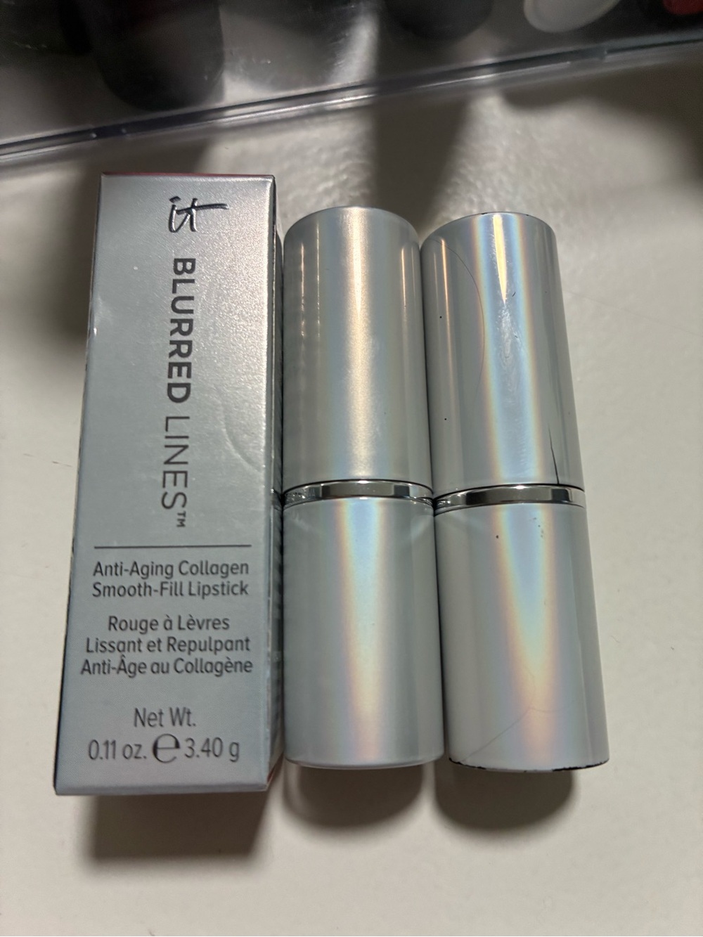it cosmetics Blurred Lines Lipstick Duo in Silver Holographic